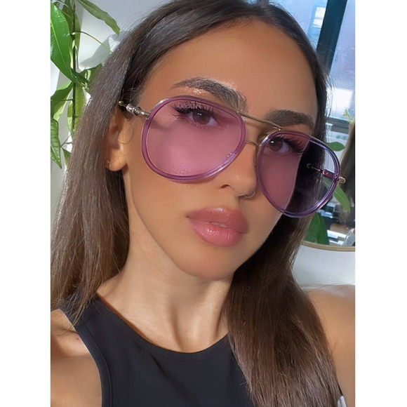 NEW Versace VE2260 Aviator Sunglasses in Gold Purple - Picture 1 of 7